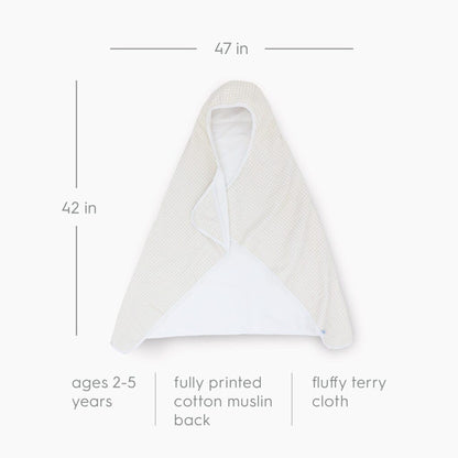 1-6 Little Unicorn Hooded Bath Towel | Absorbent Cotton & Terry Blend | Larger Size for Baby & Toddlers, Years (Tan