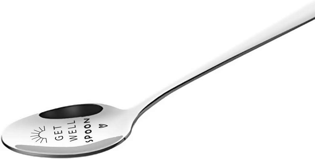 Get Well Spoon, Funny Engraved Stainless Steel Spoon, Best Recovery Gift for Women Men, Encouragement Gifts