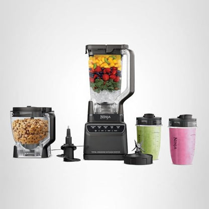 Ninja Kitchen System | All-in-One for Smoothies, Frozen Drinks, Veggie Chopper & More | With Full-Size Pitcher, 8 Cup Food Processor Bowl, (2) 18 oz. Cups, | 1200 Watt | Dark Grey | BR601AMZ