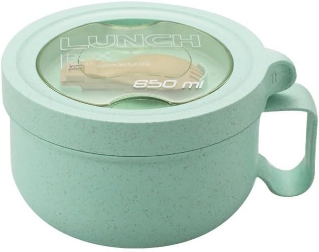 28.7oz Rarapop Microwave Soup Bowl Containers with Lids, Wheat Straw Ramen Noodles Cup Mug for Instant Noodles,Oatmeal