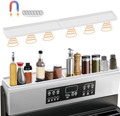 30 Inch BFONS Silicone Magnetic Stove Top Shelf, Kitchen Over Stove Spice Rack Shelf Apartment Home Must Haves Kitchen