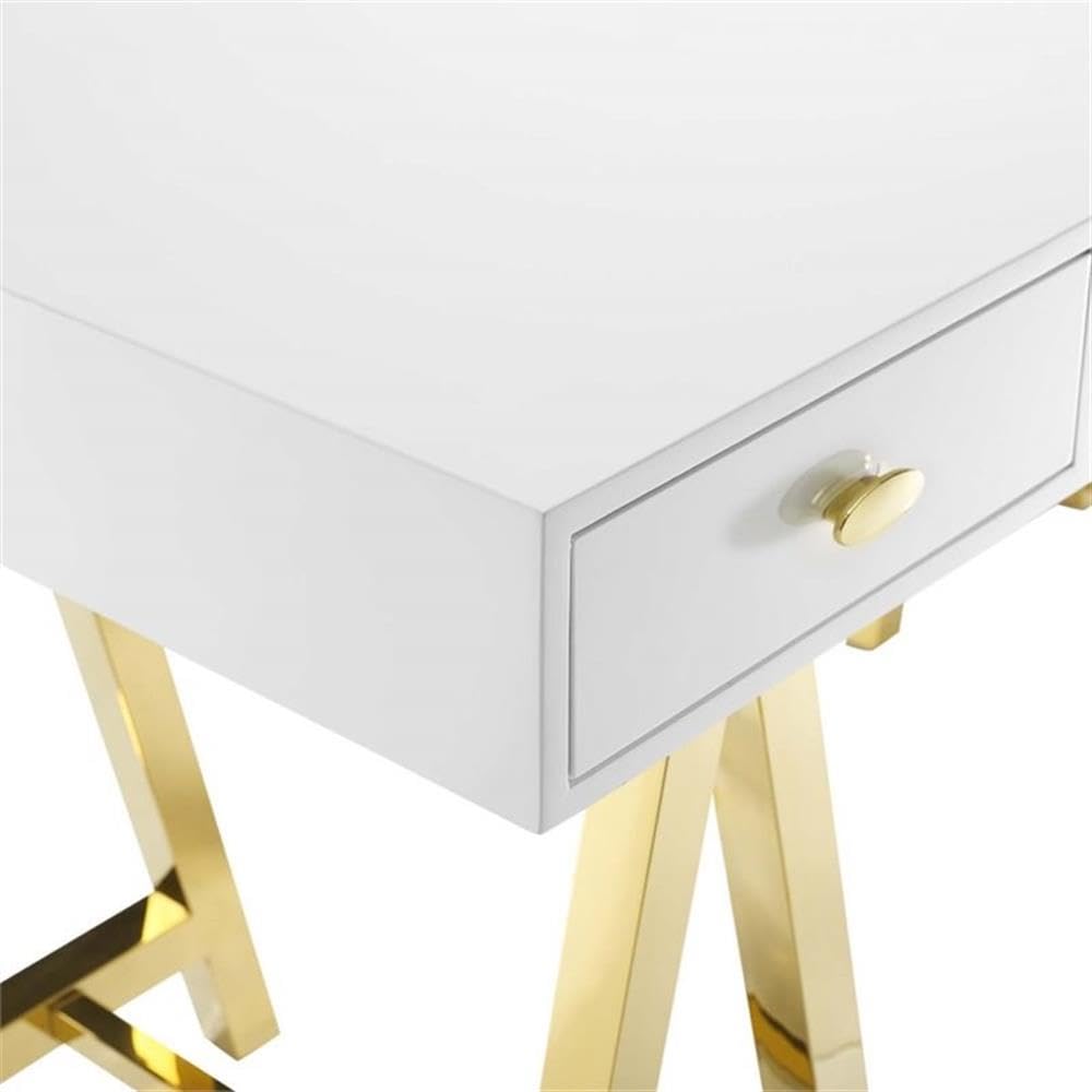 Modway Jettison Office Desk, Gold White