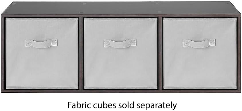 3 3 12.2" 11.7" 35.6" Whitmor Cube Storage Organizer, Tier Stackable MDF Wood Bookcase, Open Storage Display Bookshelf