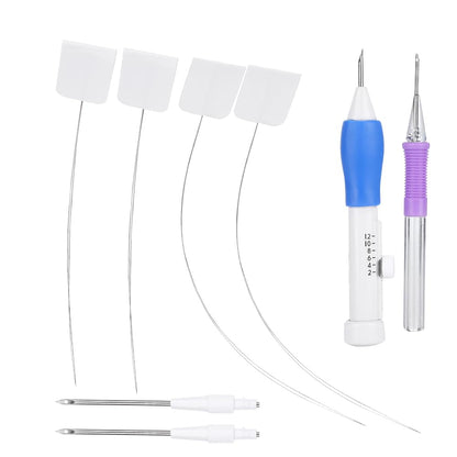 TROUVAILLE Punch Needle Tool, Embroidery Stitching Punch Needles Set, Embroidery Pen TPR Handle DIY Sewing Threading Device