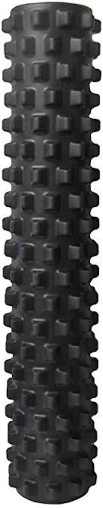 RumbleRoller - Extra Firm Textured Muscle Foam Roller Manipulates Soft Tissue Like A Massage Therapist (Black, Full Size)