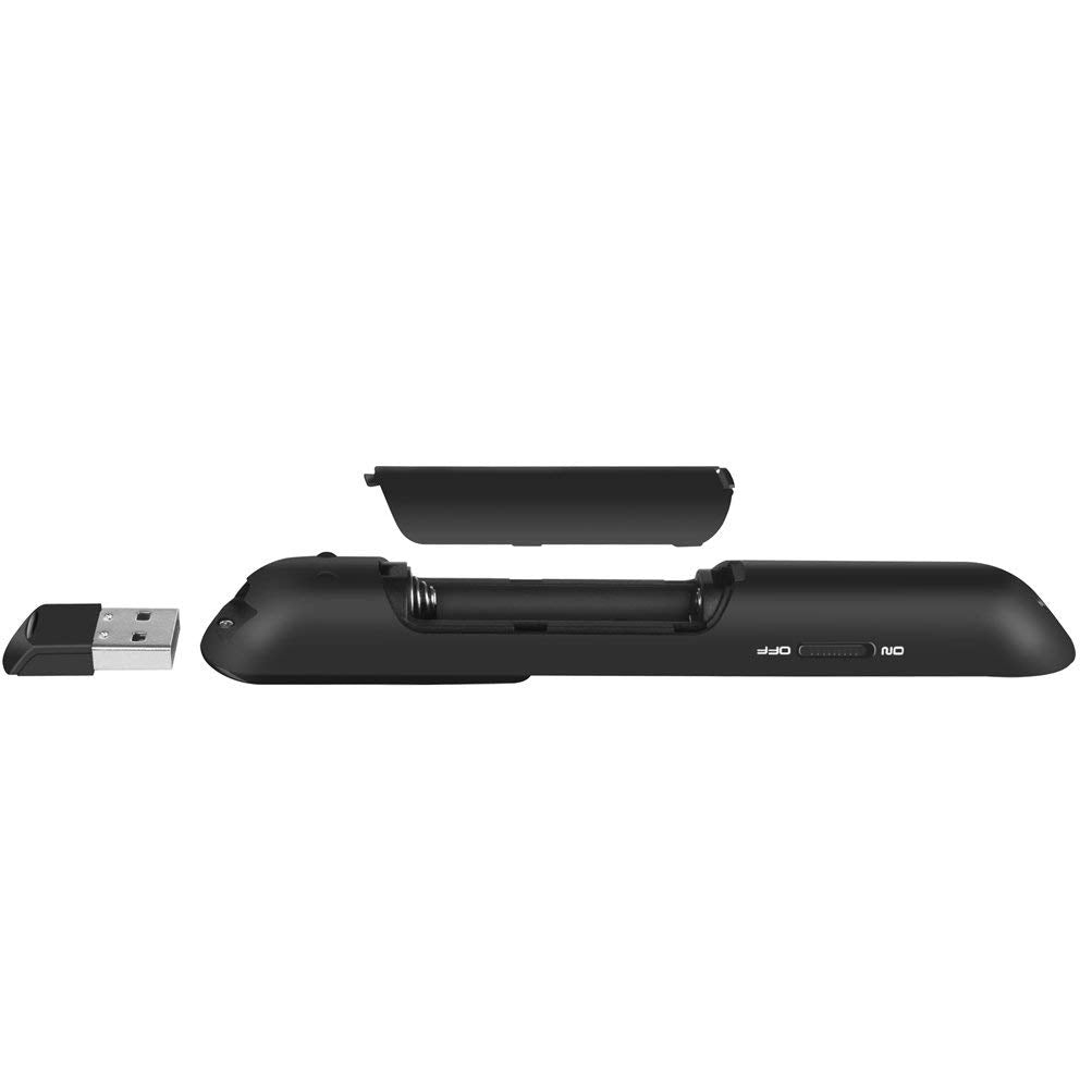 Wireless Presenter, Hyperlink Volume Control Presentation Clicker RF 2.4GHz USB PowerPoint Clicker Presentation Remote Control Pointer Slide Advancer (Black)