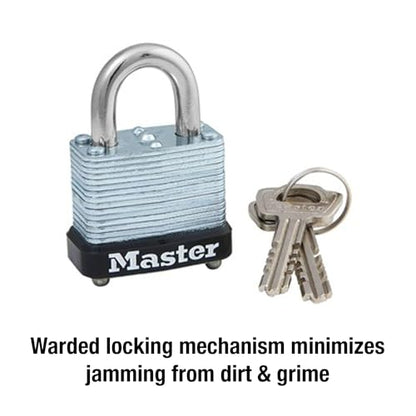 Master Lock 105D Laminated Steel Warded Padlock, 1 Count (Pack of 1) 1-1/8" Wide, 105D