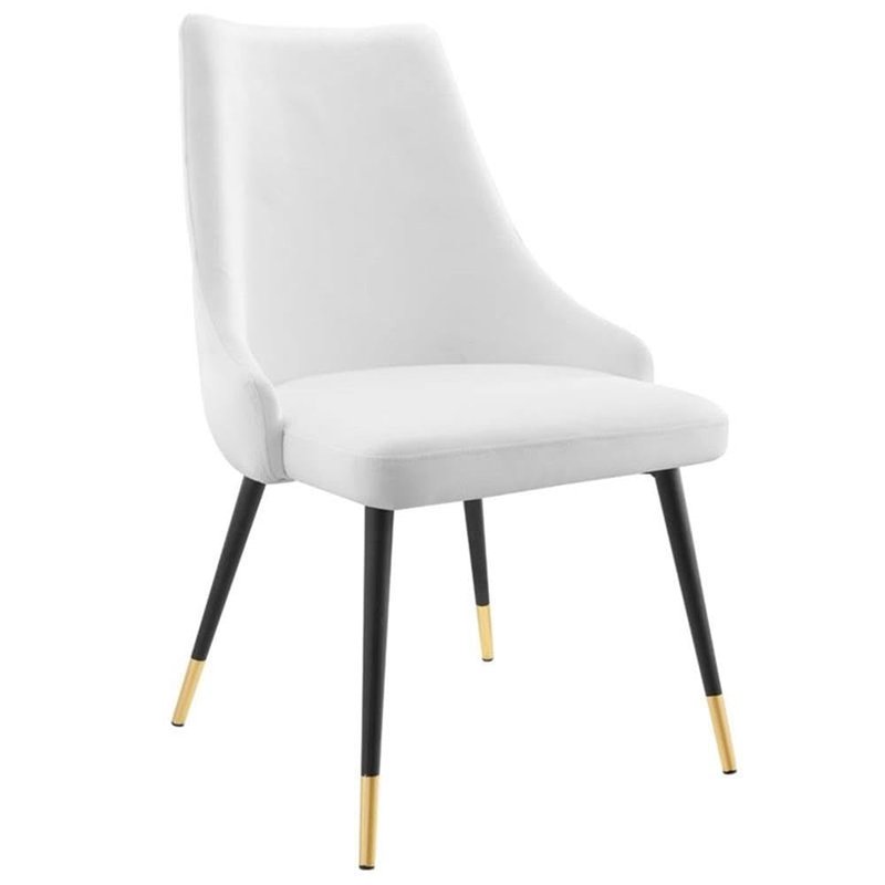 Modway EEI-3907-WHI Adorn Tufted Performance Velvet Dining Side Chair, White