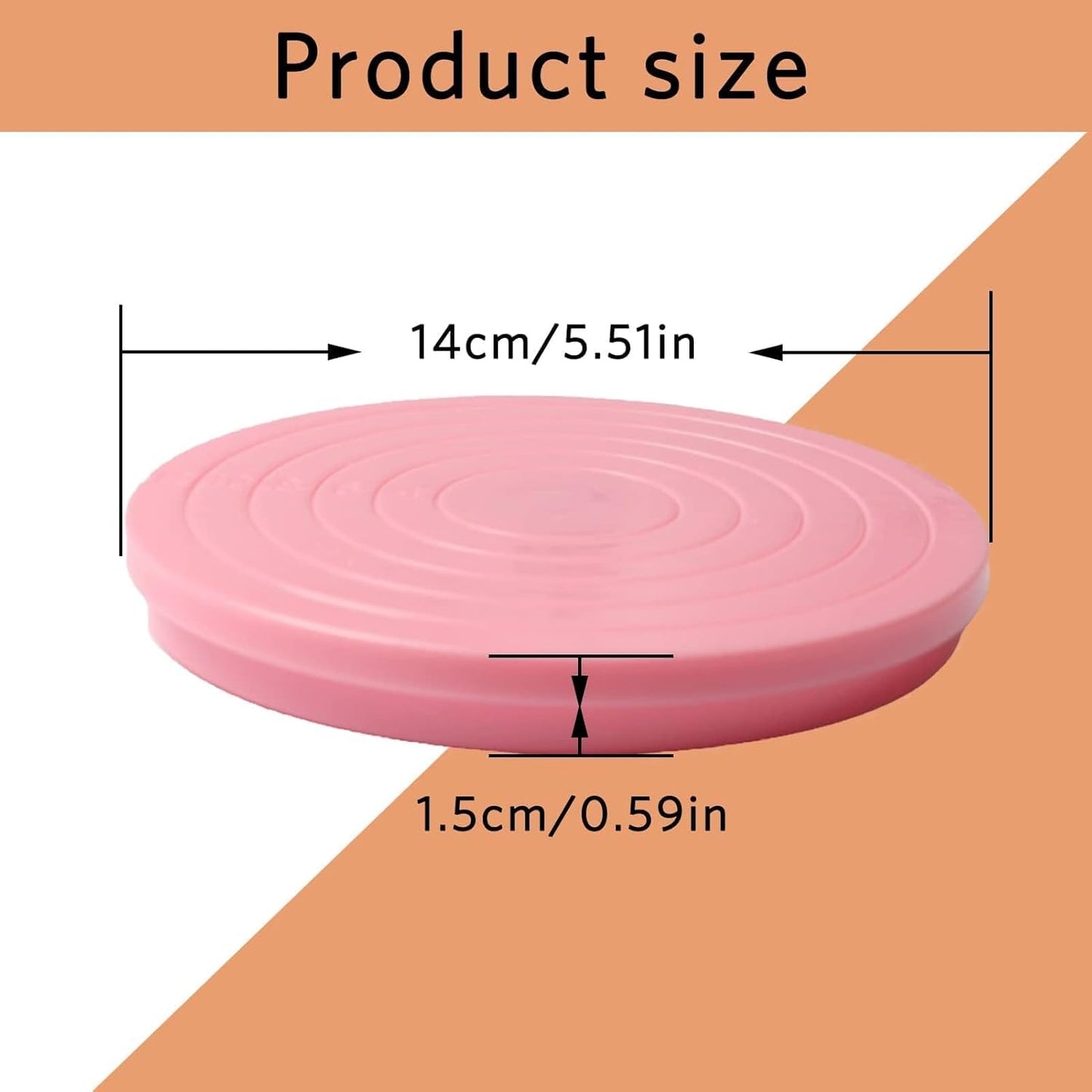 2PCS 5.5in Mini Cake Turntable, 360 Degree Revolving Cake Stand for Cupcake Decorating and Display