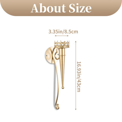 Sziqiqi Wall Candle Holder Gold - Candle Sconces Set of Two for Living Room Bedroom Candle Wall Sconces for Pillars Tealight Candles Decorative Metal Wall Sconce for Bathroom Dining Room Fireplace