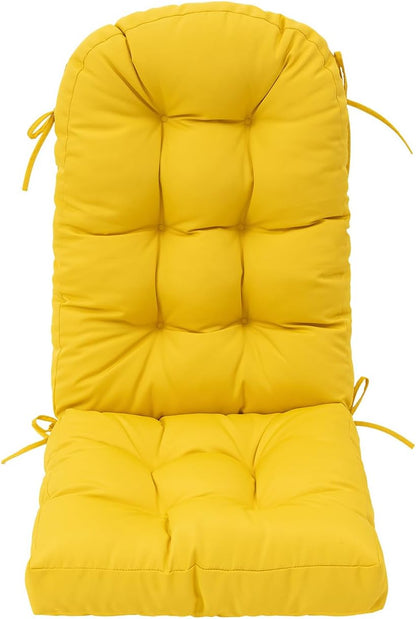 49x19in,Yellow Outdoor Rocking Chair Cushion for Adirondack Chair, High Back Patio Outdoor Seat Chair Cushion