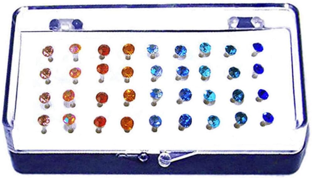 Set of 36 or 72 1/8 Crystal Stud Hypoallergenic Earrings; 18 or 36 Pairs on Plastic Posts