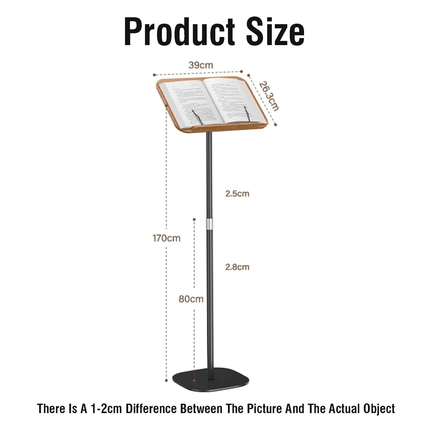 EYPKPL Pulpits Churches Floor-Standing Podium Wooden Tabletop Lecterns Height-Adjustable Tilting Tabletop with Edge Stop Podium Stand Small Pulpits Use Anywhere