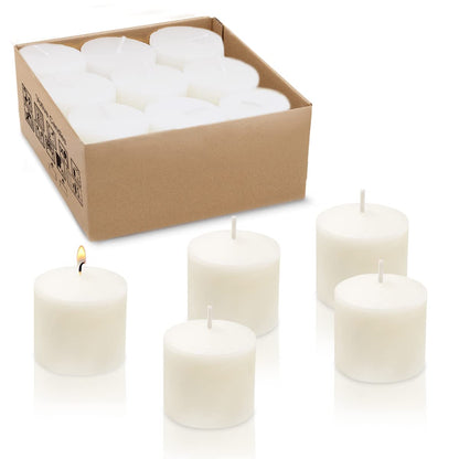 10 Hour Black Votive Candles for Weddings Party Halloween and Emergency, Set of 36 Unscented Bulk Candles for Restaurants and Home Decoration