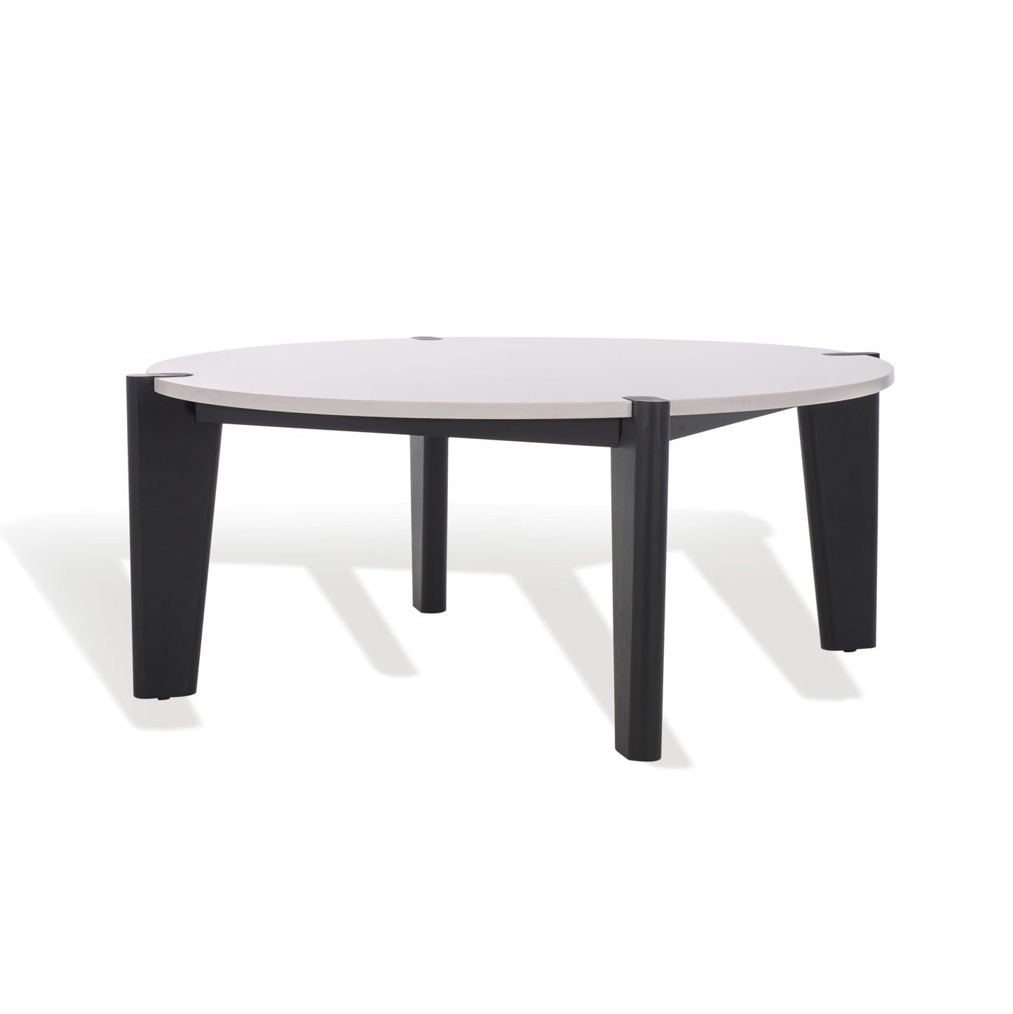 SAFAVIEH Couture Collection Garcia Black/White Marble Top Round Coffee Table