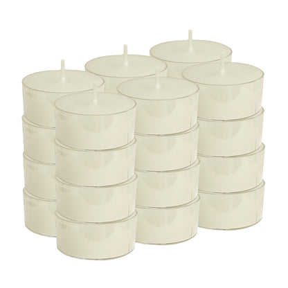 NJAO HOO 24 Pack Gardenia Scented Tealight Candles 6 Hours Burn Ivory Tea Candle Clear Cup Small Round Candle for Home Decor and Aromatherapy