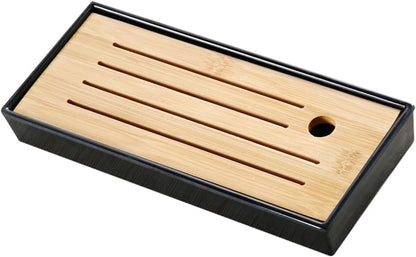 MAGICLULU Tea Tray Kit, Tea Kettle Desk Tray, Dessert Serving Tray, Draining Tray for Kung Fu Tea