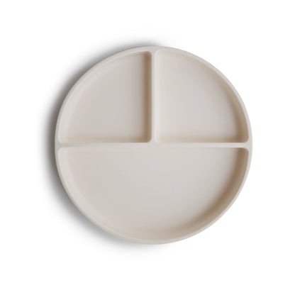 mushie Silicone Suction Plate | BPA-Free Non-Slip Design (Ivory)