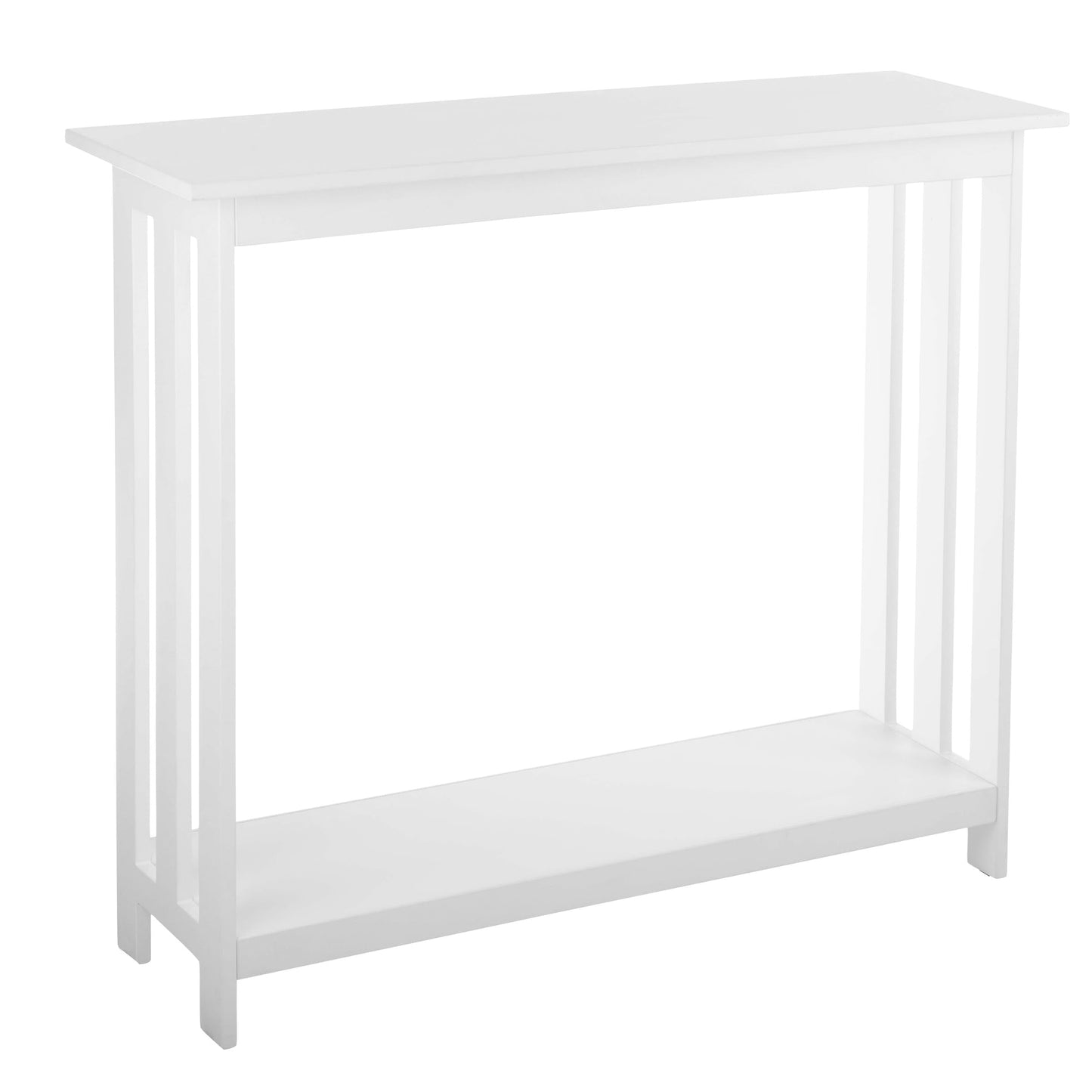 Slim Console Table - 39in x 11.8in Narrow Entryway Table - 2-Tier Sofa Table with Open Storage Shelf - Console Tables for Entryway, Hallway, and Foyer - Living Room Furniture by Lavish Home (White)
