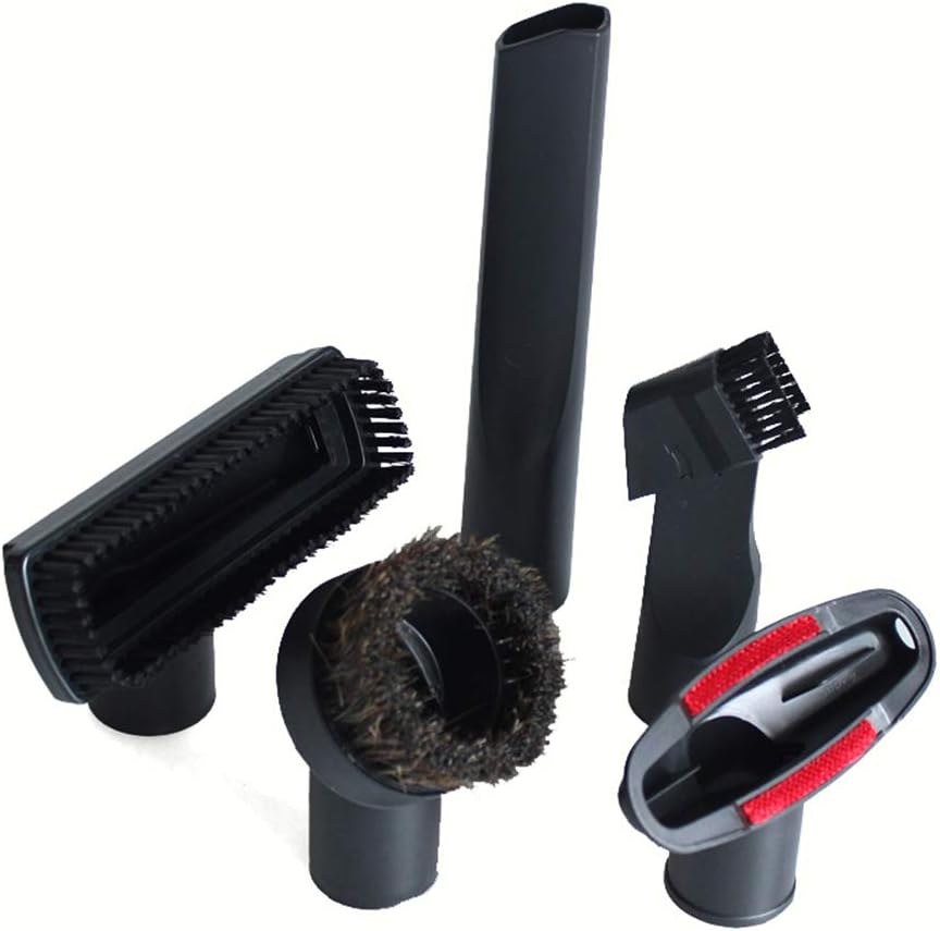 Vacuum Attachments 32mm (1 1/4 inch) Brush, Flexible Crevice Kit for Shop Vac Attachments, 7 Packs