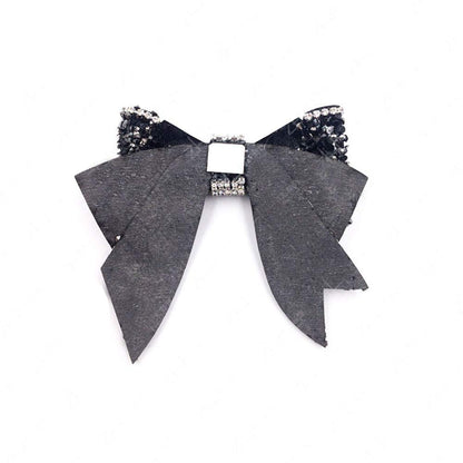 Fodattm 2PCS Huge Handmade Rhinestone Bow Shoes Decoration Charms No Clip No Strap DIY Crafts Findings Accessories Butterfly Shoes Bag Package Accessories (Black)