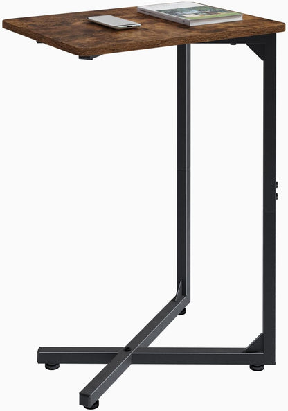 NEFROM ET-X-BR1 C-Shaped End Table, Small Couch Side Table, Sofa TV Tray Table for Living Room, Bedroom, Bedside