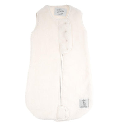 Little Giraffe Chenille Dream Sack, Cream - 1 TOG Sleep Sack 0-6 Months with Double-Zipper Design for Easy Diaper Changes - Ultra-Soft Baby Wearable Blanket with Chin and Zipper Guards