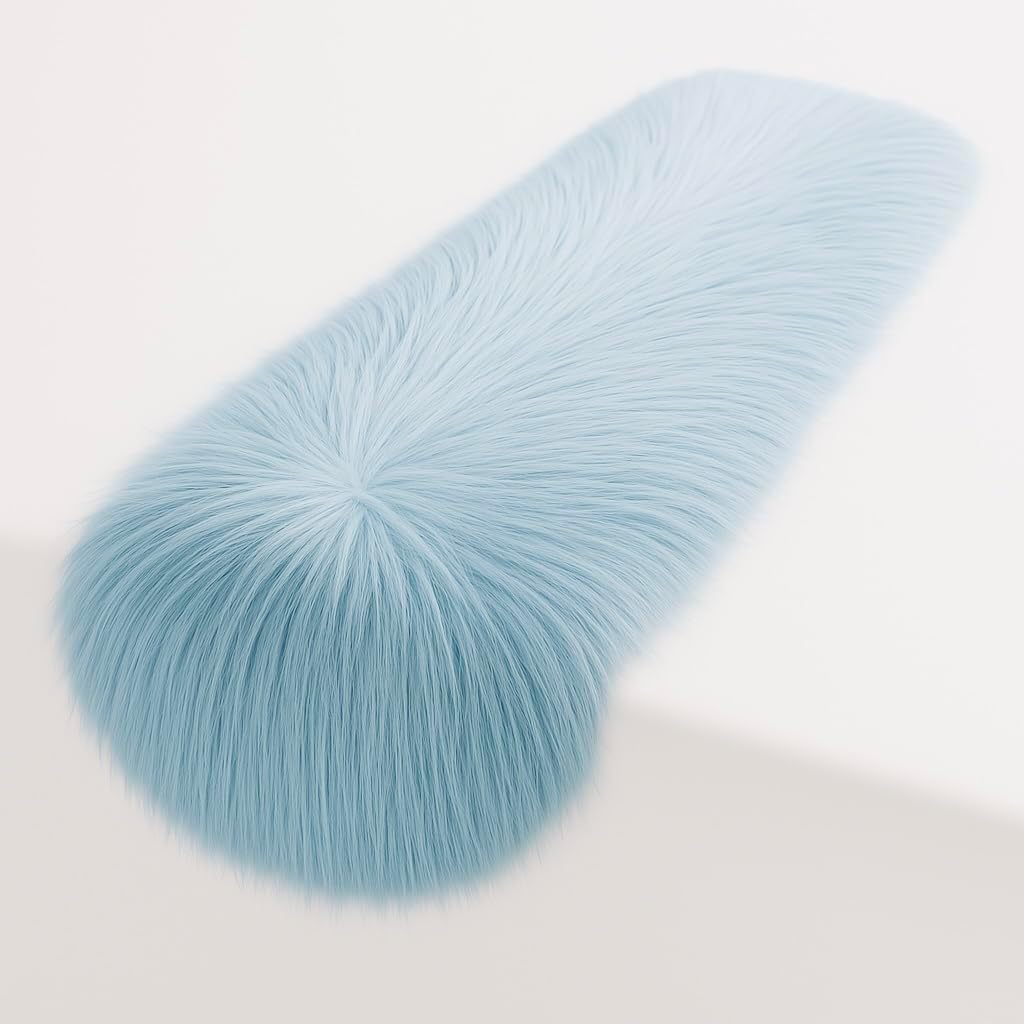 12 36 Inches FabricLA Baby Blue Faux Fur Accent Cut x with Rounded Edges for Holiday & Christmas Decor