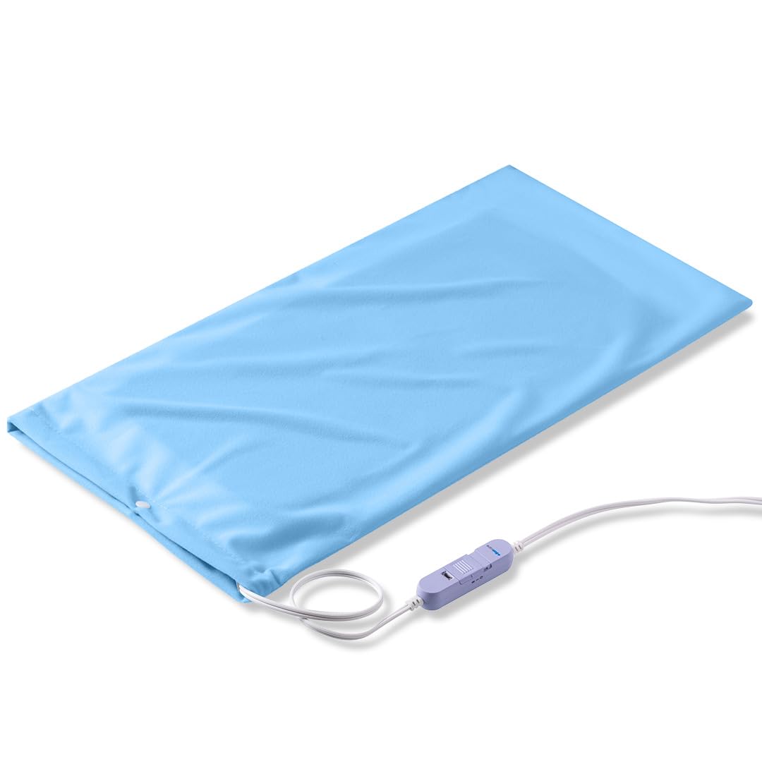 Boncare Stay On NO Auto-Off Hot Heating Pad for Cramps and Back Pain Relief Boncare Fomentera Electrica Lumbar Moist & Dry Heat Washable Cover (Sky Blue) (12"x15", 1.00, Count)