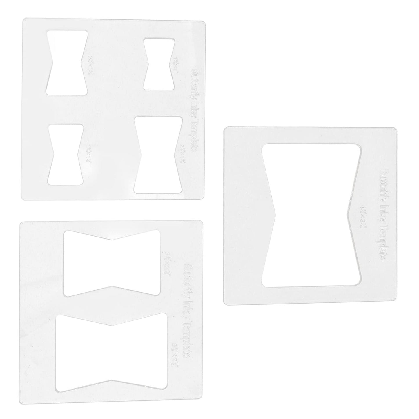 Oumefar 3Pcs Butterfly Inlay Templates Kit, 6x6 Inches Butterfly Templates for Woodworking, Router and Decorative Templates for Woodworking, Bowtie Router Template Jig Kit