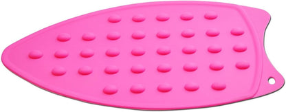 Silicone Iron Rest Pad for Clothes - Anti-Slip Heat Resistant Mat for Ironing Board, Rose Red Pink