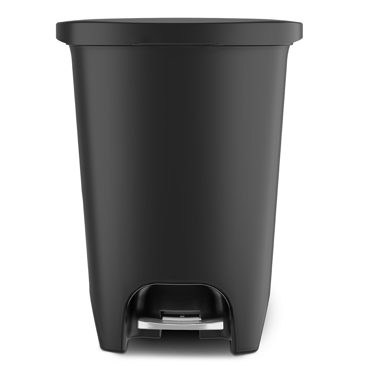 Glad Premium 20 Gallon Trash Can - Plastic Kitchen Waste Bin with Odor Protection of Lid, Stainless Steel Step On Foot Pedal and Garbage Bag Rings, Black