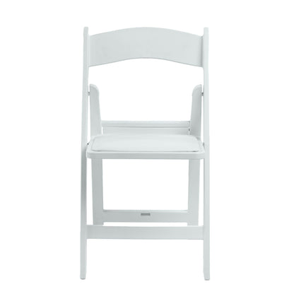 Winlice White Resin Folding Chairs - Stackable Chairs with Padded Seats, 800LB Weight Capacity Comfortable Chair - Indoor/Outdoor Folding Chairs for Events - Lightweight Foldable Chairs (10 Pack)