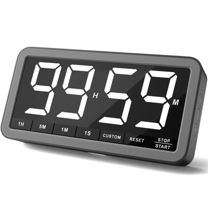 VOCOO Digital Kitchen Timer with 7.8” Extra Large Display, Magnetic LED with 3 Brightness, 4 Alarms and 3 Volume Levels, Battery Powered Countdown Count Up Timer for Cooking, Classroom, Home Gym