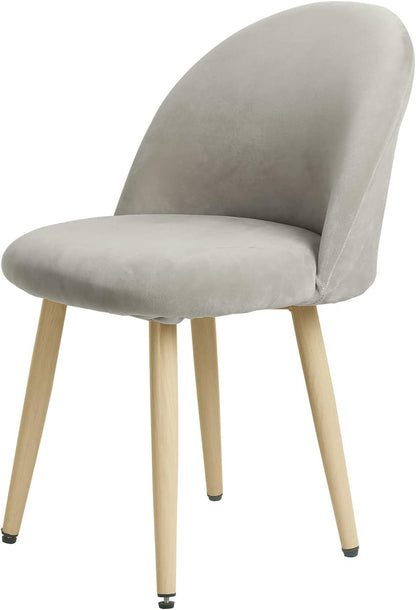 Leorate Dining Chair Cover Velvet Upholstered Side Dining Chair Cover Slipcover Curved Back Mid Century Modern Accent