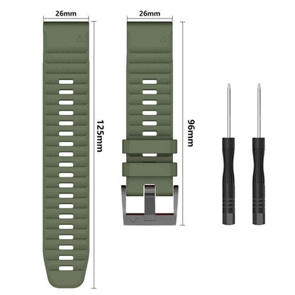 ISABAKE Watch Band for Garmin Fenix 7X/Fenix 6X/Fenix 5X, 26mm QuickFit Silicone Wristband for Fenix 8 51mm/Enduro 2/3