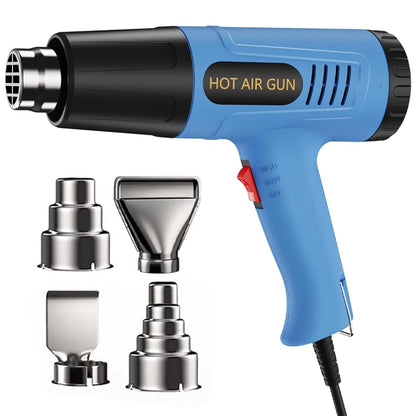 Hot Air Gun, Professional Power Heat Gun with 2 Temp Settings, Handheld Heat Blower with 4 Nozzle Attachments for Stripping Paint, Shrink Wrapping, PVC Tubing, DIY Crafts, vinyl wrap