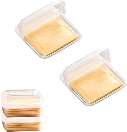 WonLiq 2 Pack-Plastic Sliced Cheese Storage Containers with lids Airtight Keeps Cheese Fresh and Delicious Cheese