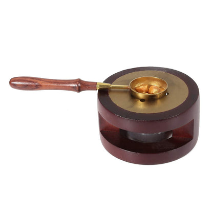Yoption Rose Wood Wax Seal Warmer with Melting Spoon Kit, Wax Sticks, Beads, Furnace Tool Stove Pot (#1)