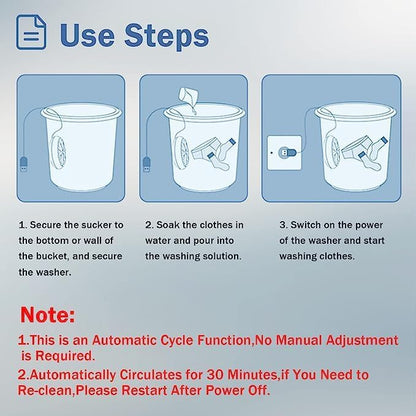 AYNEFY Ultrasonic Washing Machine, USB Powered Portable Turbine Washer for Traveling Camping Home College Dormitory
