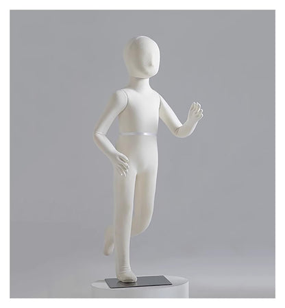 ntumLeap Adjustable Soft Full Body Mannequin for Kids Ages 1-14, Ideal for Boutique & Retail, Styrofoam Dress Form Dummy in White, Perfect for Displaying Children's Clothing, Whit, White-10 Years Old