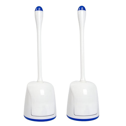 CELOX Toilet Bowl Brush and Holder, Compact Bathroom Cleaning Kit, White, 2 Set