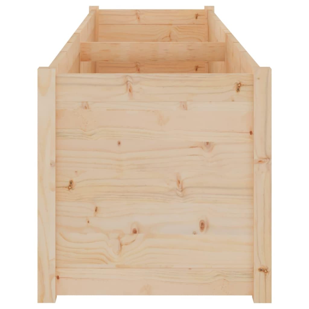 Favemtsl 78.7 x 19.7 in Solid Pinewood Outdoor Planter Rustic Raised Garden Bed Box Natural Oiled Brown Rectangular Large Flower Bed for Patio Deck Balcony