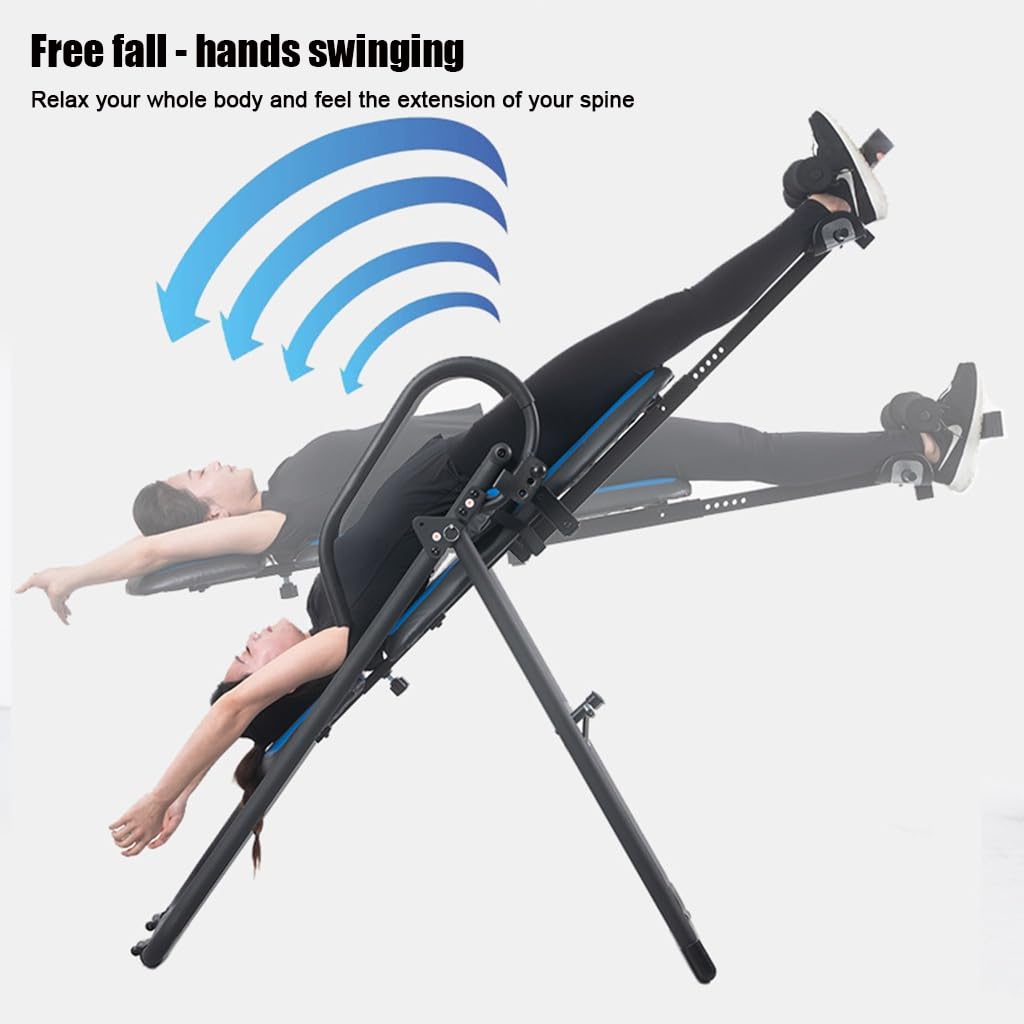 RIEJIN Premium Inversion Table with Removable Head Pillow & Lumbar Support Pad, Heavy Duty - up to 330 lbs