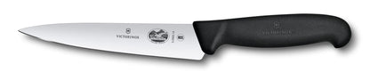 Victorinox Fibrox 6 Inch Straight Edge Chef's Knife, Kitchen Knife with Stainless Steel Blade, Non-Slip Handle, Dishwasher Safe, Black