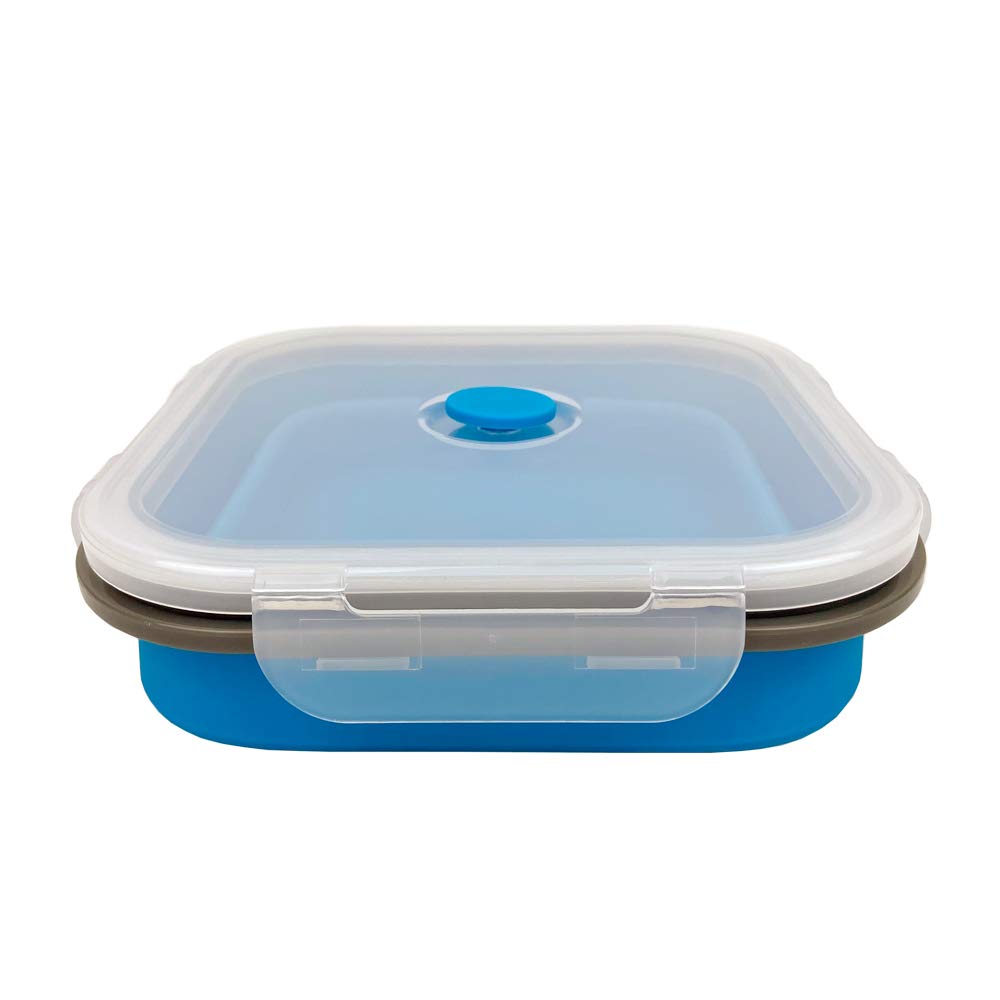 CARTINTS Large 1200ml Collapsible Bowls with Lids, Silicone Food Storage Containers, Space-Saving Meal Prep Containers For Kitchen and Outdoors Camping, Set of 3, Grey