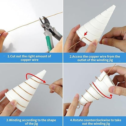 White Coil Winding Jig for Electroculture Gardening Antenna Tool for Growing Garden Plants
