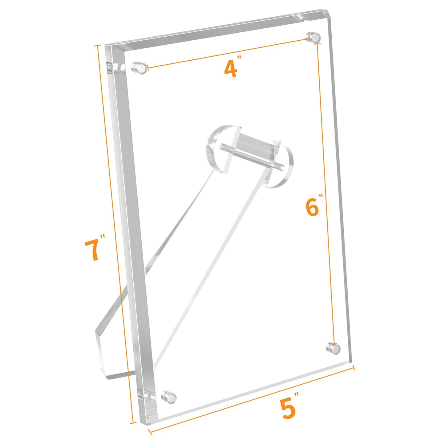 NIUBEE 4x6 Acrylic Picture Frame with Magnets - 2 Pack, Shatter-Resistant Floating Photo Frame for Tabletop, Modern Desk Display for Home & Office