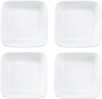 Square-Shaped Ceramic Sauce Dish, 4 PCS Multipurpose Sushi Dipping Bowl Appetizer Plates Serving Dish