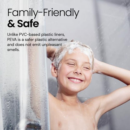 LiBa Waterproof Shower Curtain - Premium Non-Toxic PEVA with Rust-Proof Grommets | Clear 36x72 (Pack of 2)